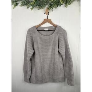Softies Waffle Marshmallow Boatneck Sweater Large Gray Loungewear Top